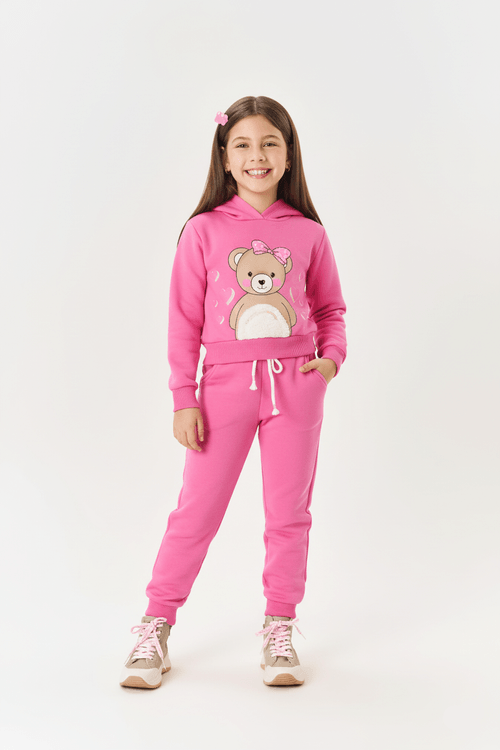 Jaqueta Infantil Menina Em Pelo Rosa Mundo Cinti