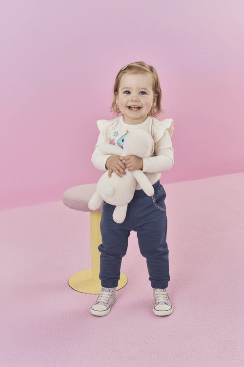 Conjunto Bebê Menina Body Dinossauro E Calça Natural Mundo Cinti