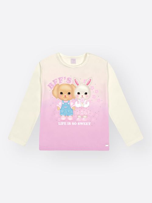 Blusa Térmica Manga Longa Bebê Menina Mundo Cinti