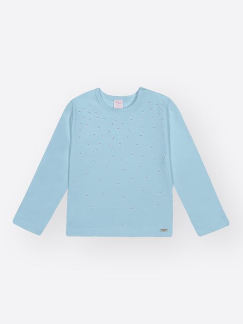 Blusa Manga Longa Bebê Menina com Strass Mundo Cinti