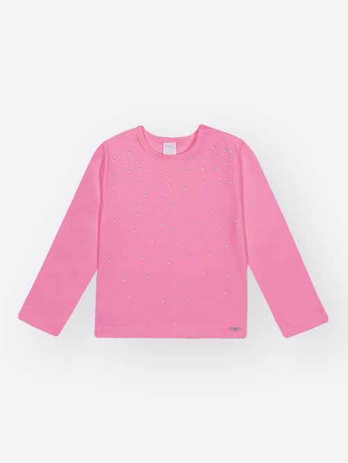 Blusa Manga Longa Bebê Menina com Strass Mundo Cinti