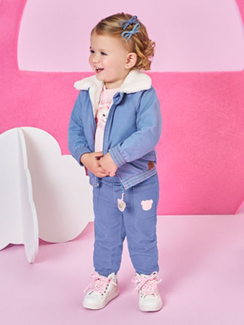 Jaqueta em Molecotton Bebê Menina Ursa Mundo Cinti