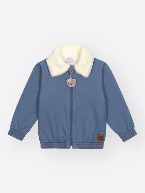 Jaqueta em Molecotton Bebê Menina Ursa Mundo Cinti