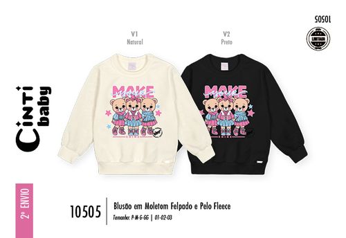 Blusão Felpado Bebê Menina Ursas Make Your Shine Mundo Cinti