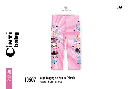 Legging Felpada Bebê Menina Ursas Pretty Mundo Cinti