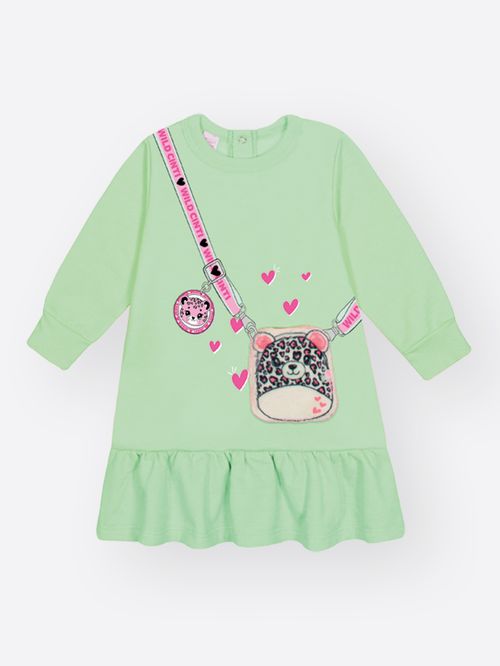 Vestido de Inverno Bebê Menina com Bolsa Wild Mundo Cinti