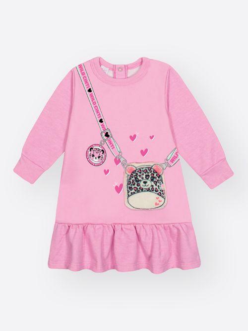 Vestido de Inverno Bebê Menina com Bolsa Wild Mundo Cinti