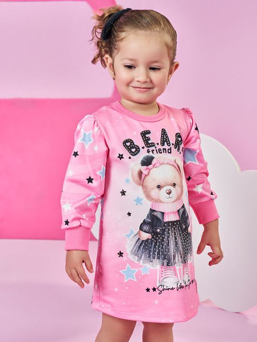 Vestido de Inverno Bebê Menina Ursa Shine Mundo Cinti