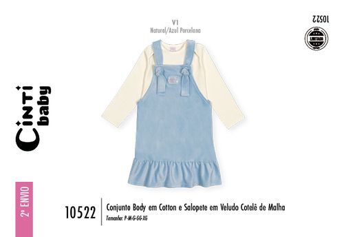 Conjunto Cotelê Bebê Menina Azul Mundo Cinti