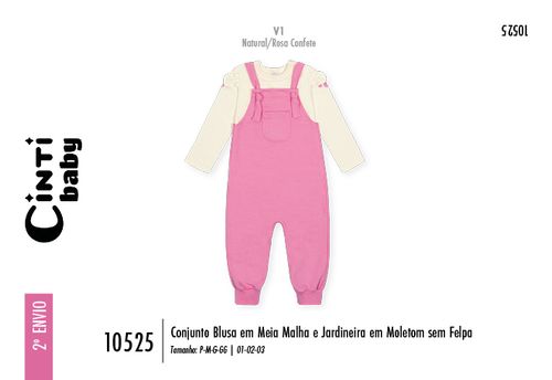 Conjunto em Moletom Bebê Menina Orelhas Mundo Cinti