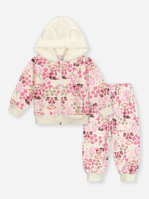 Conjunto Felpado Bebê Menina Ursa Cowgirl Mundo Cinti