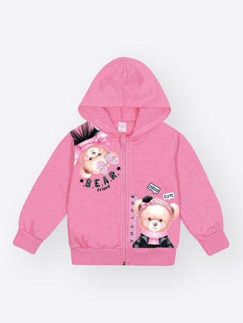 Conjunto Moletom Bebê Menina Ursa Cute Mundo Cinti