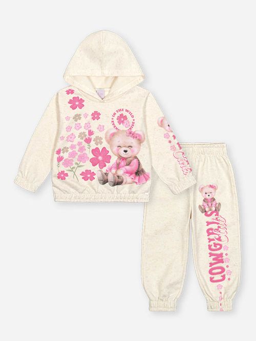 Conjunto Felpado Bebê Menina Ursa Cowgirl Club Mundo Cinti