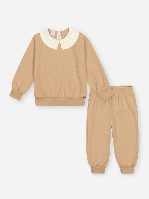 Conjunto em Moletinho Bebê Menina com Strass Mundo Cinti