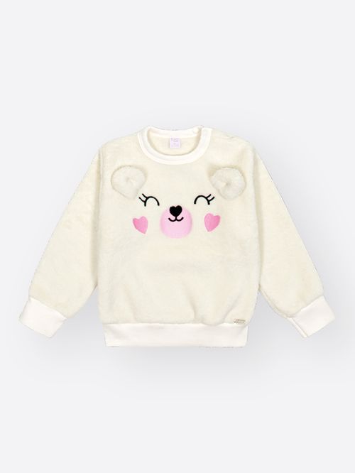 Conjunto Pelo Bebê Menina Rostinho Ursa Bordado Mundo Cinti