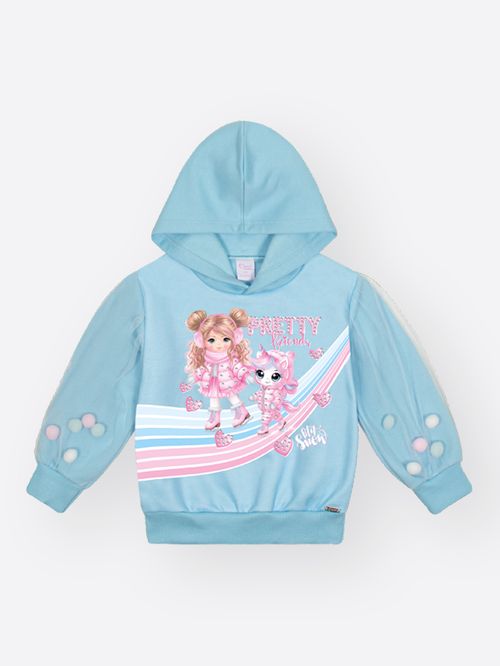 Conjunto Felpado Bebê Menina com Pompons Pretty Mundo Cinti