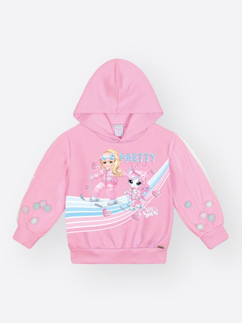 Conjunto Felpado Bebê Menina com Pompons Pretty Mundo Cinti