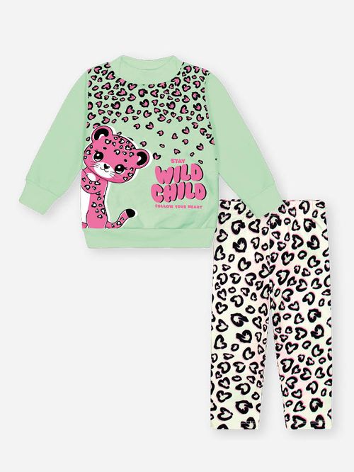 Conjunto Felpado Bebê Menina Onça Wild Child Mundo Cinti