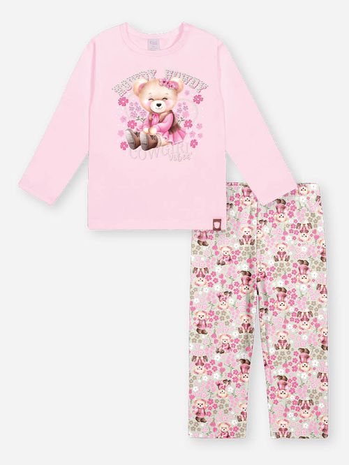 Conjunto Felpado Bebê Menina Ursa Cowgirl Vibes Mundo Cinti