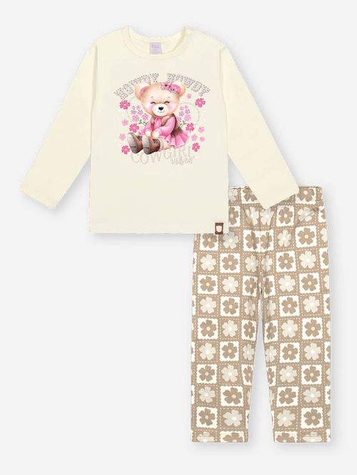 Conjunto Felpado Bebê Menina Ursa Cowgirl Vibes Mundo Cinti