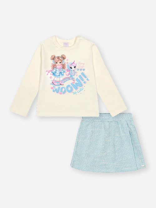 Conjunto Bebê Menina em Tweed Funny Days Mundo Cinti