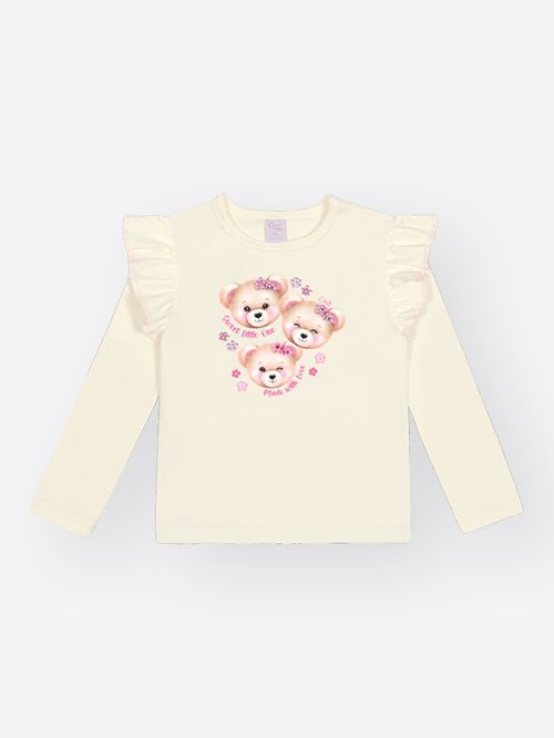 Conjunto em Cotelê Bebê Menina Ursas Sweet Mundo Cinti