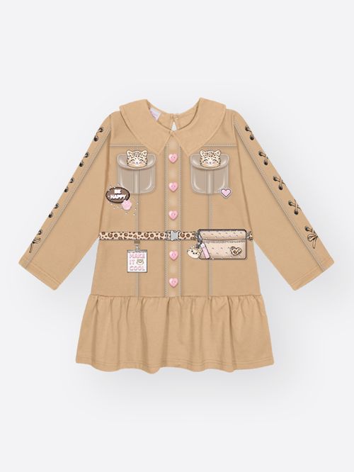 Vestido Fantasia Safari Bebê Menina Mundo Cinti