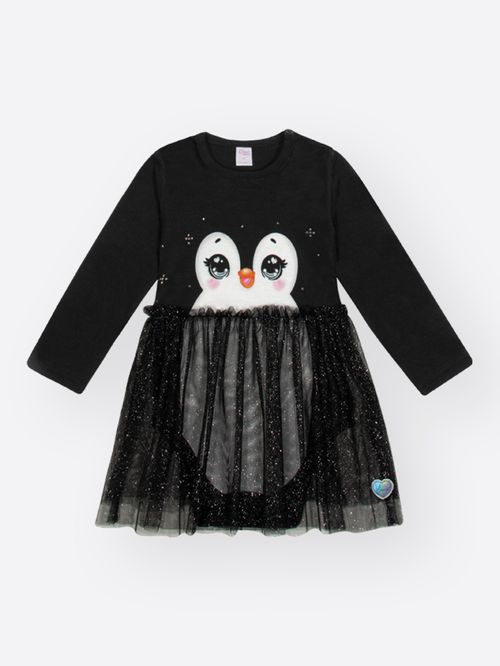 Vestido Fantasia Penguim Bebê Menina Mundo Cinti