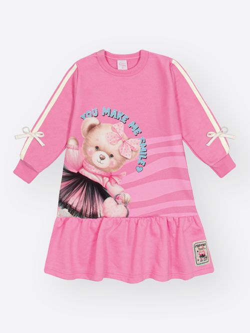 Vestido de Inverno Bebê Menina Ursa Smile Mundo Cinti