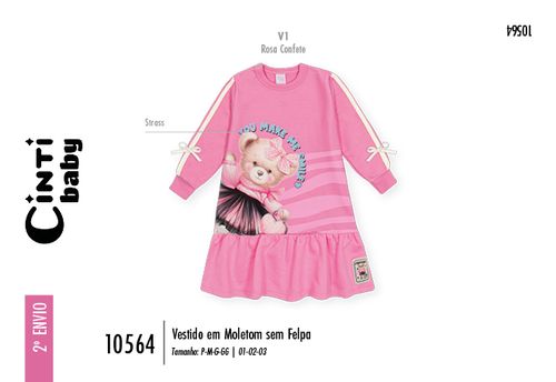 Vestido de Inverno Bebê Menina Ursa Smile Mundo Cinti