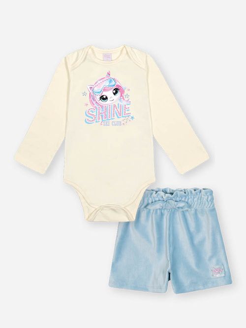 Conjunto Cotelê Bebê Menina Ski Club Mundo Cinti