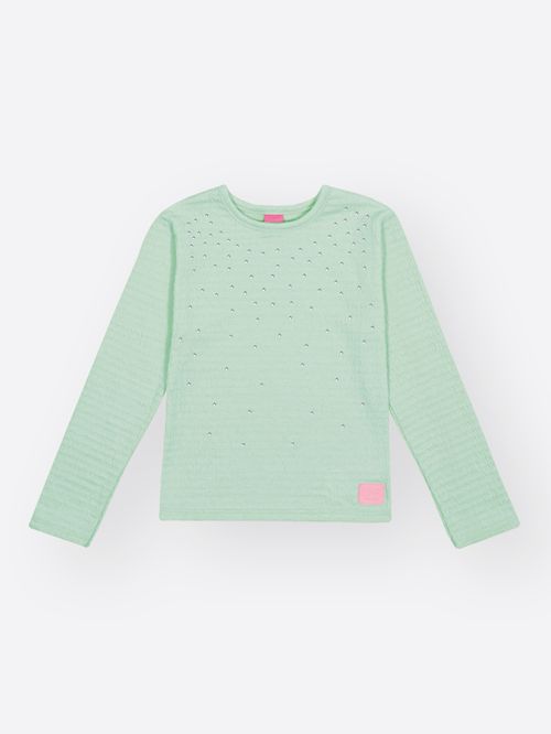 Blusa em Lastex Infantil Menina com Strass Mundo Cinti