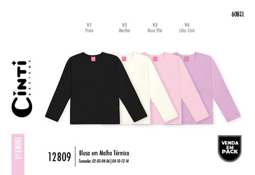 Blusa Infantil Menina em Malha Térmica Mundo Cinti