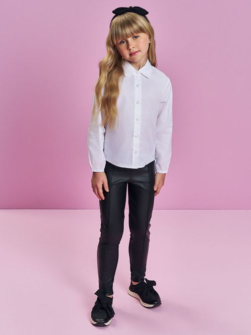 Camisa em Tricoline Infantil Menina Branco Mundo Cinti