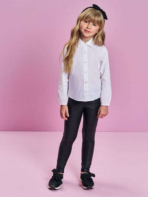 Camisa em Tricoline Infantil Menina Branco Mundo Cinti