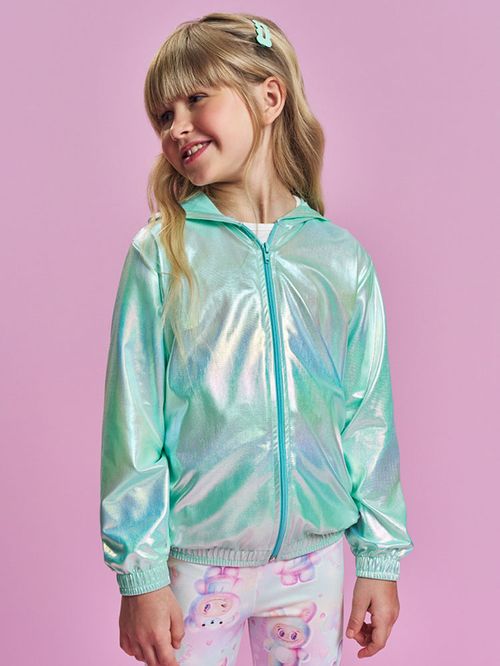 Jaqueta Menina LET'S HAPPY Metalizado Verde Mundo Cinti