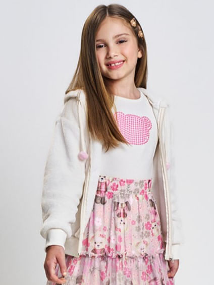 Jaqueta Infantil Menina em Pelo Mundo Cinti