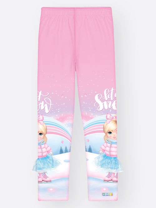 Legging Menina com Aplique Tule Mundo Cinti