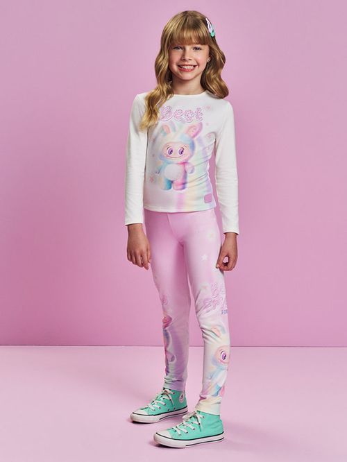 Legging Infantil Menina BEST FRIEND Lilás Mundo Cinti