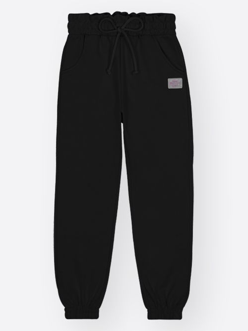 Calça Jogger Menina em Moletom Felpado Rosa Mundo Cinti