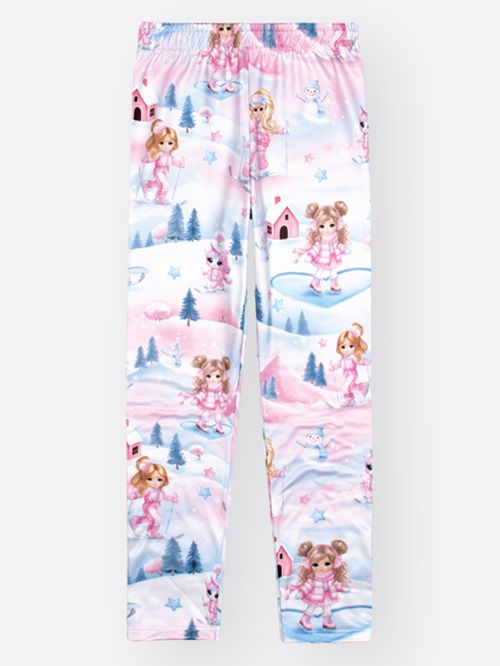 Legging Infantil Feminina Estampada em Suplex Felpado – Calça Térmica Inverno Menina
