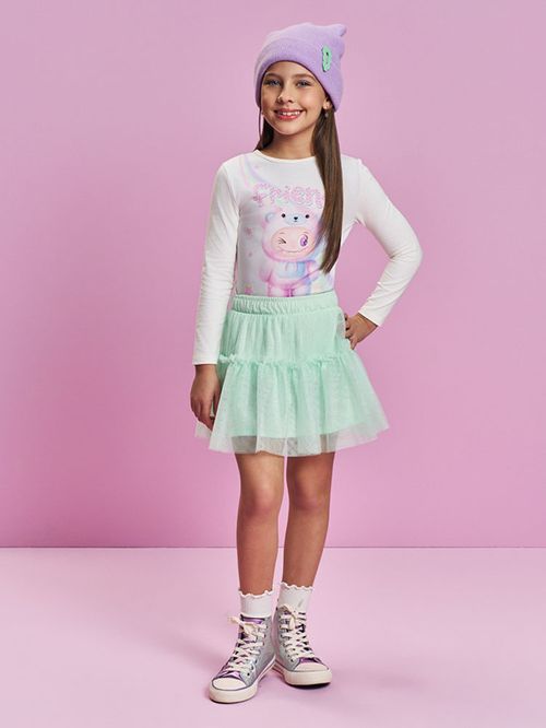 Saia-Short Infantil Menina em Tule Mundo Cinti