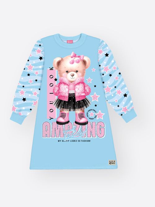 Vestido Infantil Menina Ursa AMAZING Mundo Cinti
