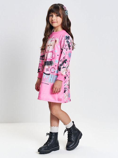 Vestido Infantil Menina Ursa AMAZING Mundo Cinti