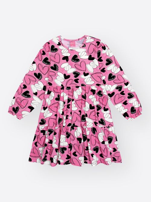 Vestido Infantil Menina Corações Mundo Cinti