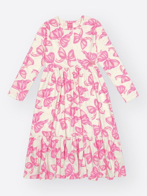 Vestido Midi Infantil Menina Lacinhos Mundo Cinti