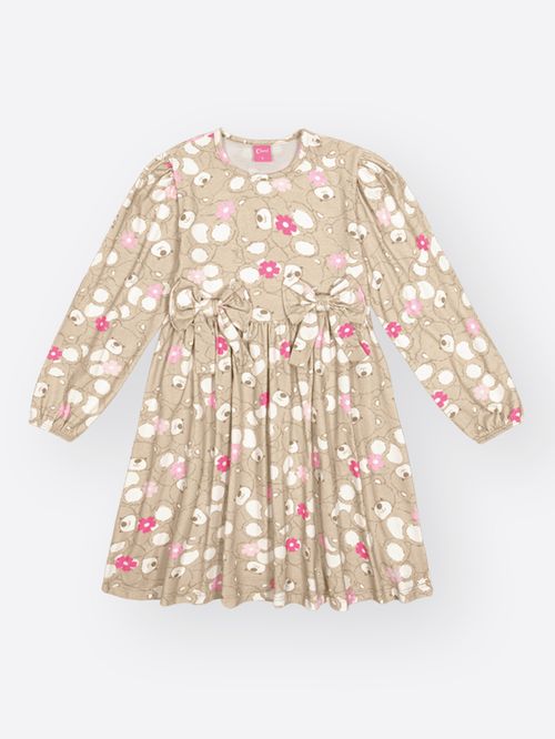 Vestido Infantil Menina Ursinha Total Print Mundo Cinti