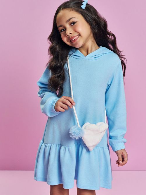 Vestido com Capuz Menina e Bolsa Pelo Mundo Cinti