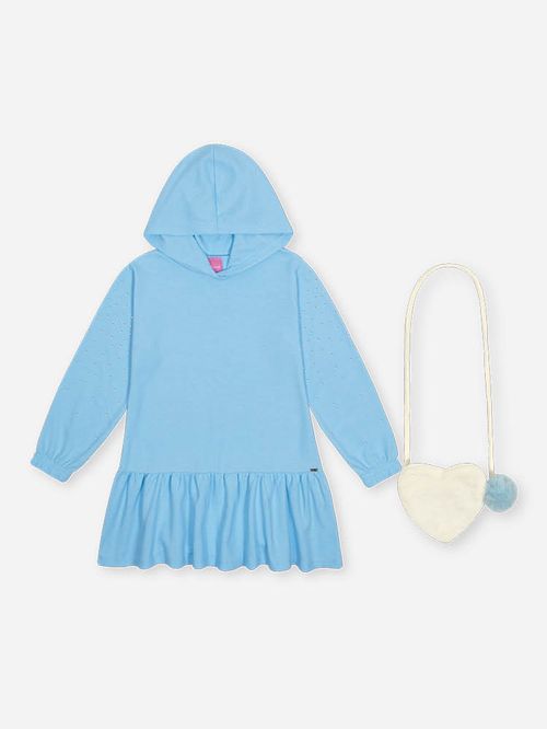 Vestido com Capuz Menina e Bolsa Pelo Mundo Cinti