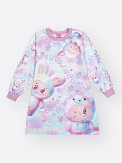 Vestido Menina com Cheirinho Monstrinhos Mundo Cinti